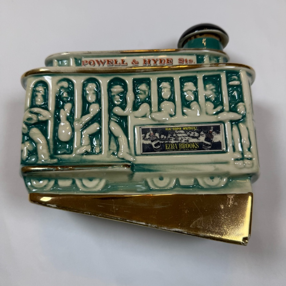 Vintage 1968 Ezra Brooks Powell & Hyde St. Ceramic Whiskey Decanter